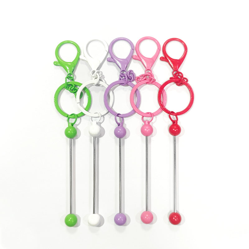 Llavero de metal con beadable de bricolaje al por mayor